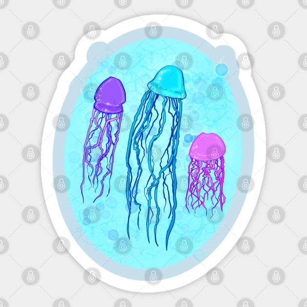 Jellyfish Varieties Sticker by LVBart